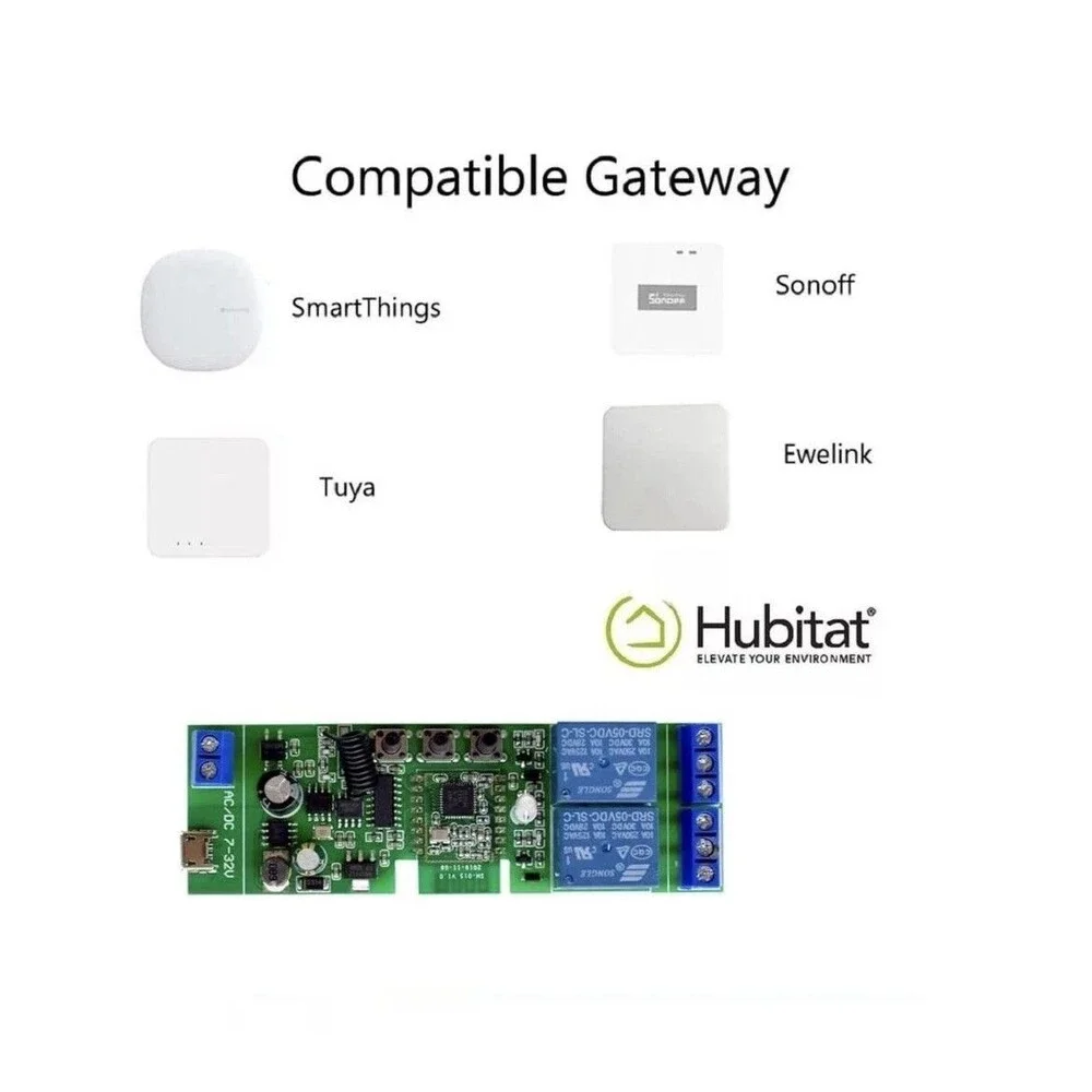 2 Channel 5V 12V ZigBee Smart Relay Switch,Adjustable Self Lock and... Fast Ship